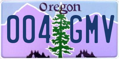 OR license plate 004GMV