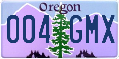 OR license plate 004GMX