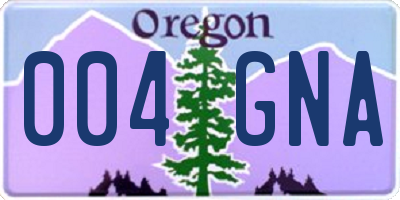 OR license plate 004GNA
