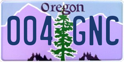 OR license plate 004GNC