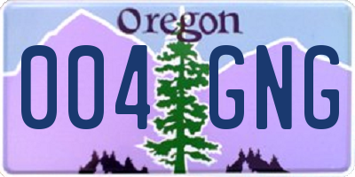OR license plate 004GNG