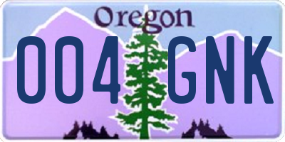 OR license plate 004GNK