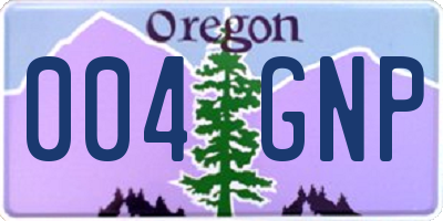 OR license plate 004GNP