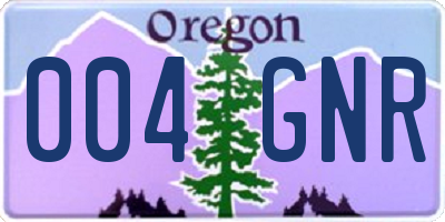 OR license plate 004GNR