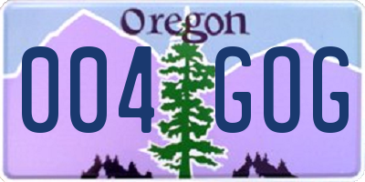 OR license plate 004GOG