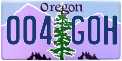 OR license plate 004GOH