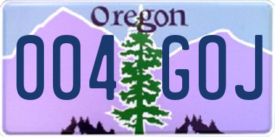OR license plate 004GOJ
