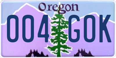 OR license plate 004GOK