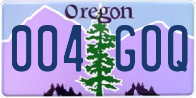 OR license plate 004GOQ