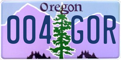 OR license plate 004GOR