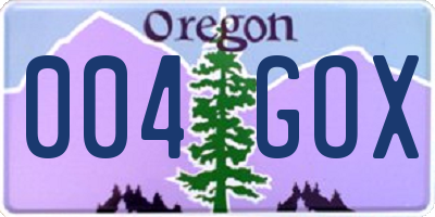 OR license plate 004GOX