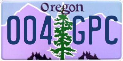 OR license plate 004GPC