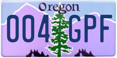 OR license plate 004GPF