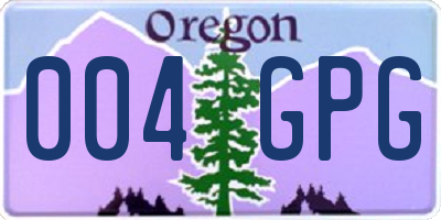 OR license plate 004GPG