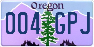 OR license plate 004GPJ
