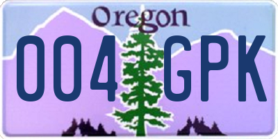 OR license plate 004GPK