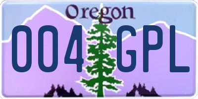 OR license plate 004GPL