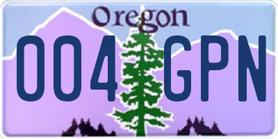 OR license plate 004GPN