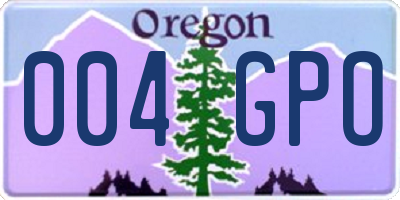 OR license plate 004GPO