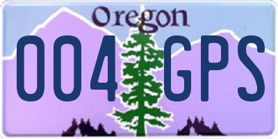 OR license plate 004GPS