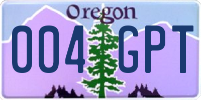 OR license plate 004GPT