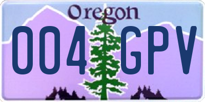 OR license plate 004GPV