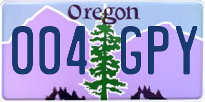 OR license plate 004GPY