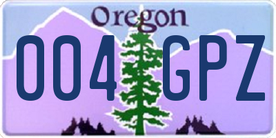 OR license plate 004GPZ