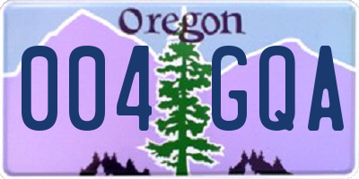 OR license plate 004GQA