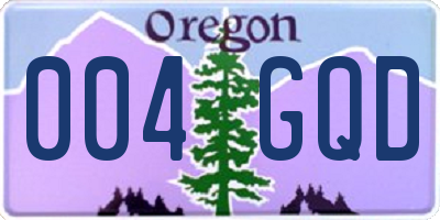 OR license plate 004GQD