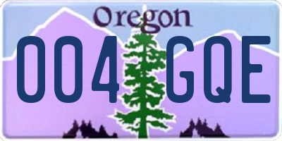 OR license plate 004GQE