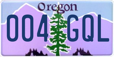 OR license plate 004GQL