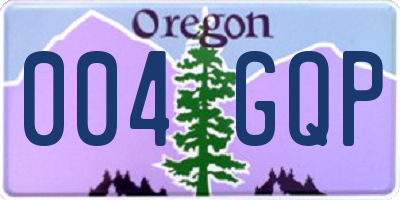 OR license plate 004GQP