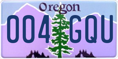 OR license plate 004GQU