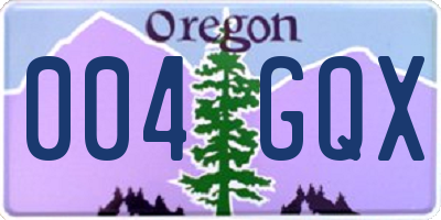 OR license plate 004GQX