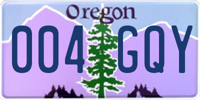OR license plate 004GQY