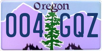 OR license plate 004GQZ