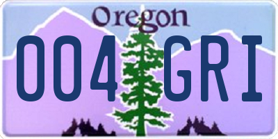 OR license plate 004GRI