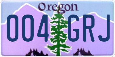OR license plate 004GRJ