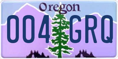 OR license plate 004GRQ