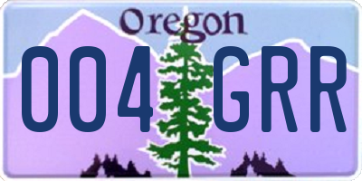 OR license plate 004GRR