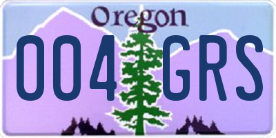 OR license plate 004GRS