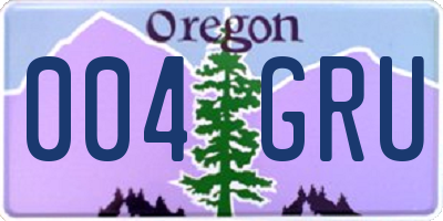 OR license plate 004GRU