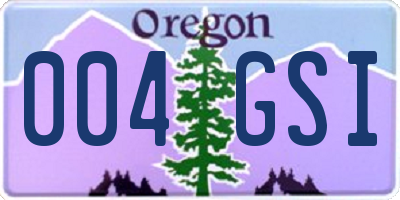 OR license plate 004GSI
