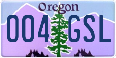 OR license plate 004GSL