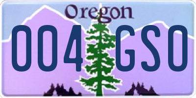 OR license plate 004GSO