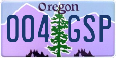 OR license plate 004GSP