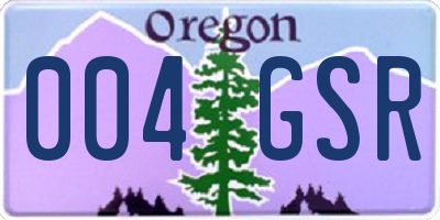 OR license plate 004GSR