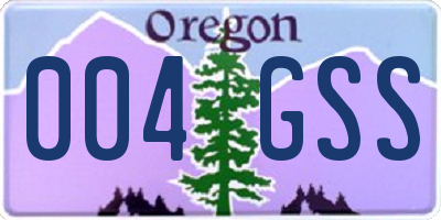 OR license plate 004GSS