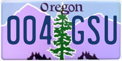 OR license plate 004GSU